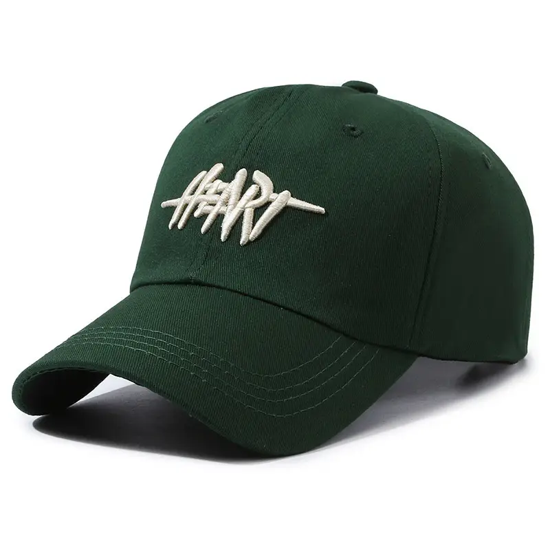 Women Brown Heart Embroidered Baseball Cap - Image 4