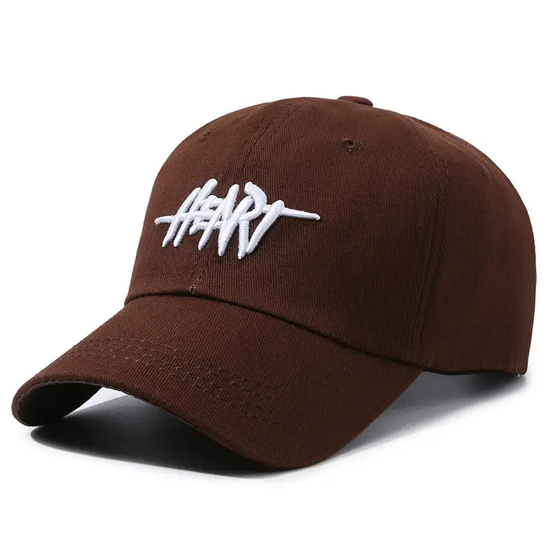 Women Brown Heart Embroidered Baseball Cap - Image 5