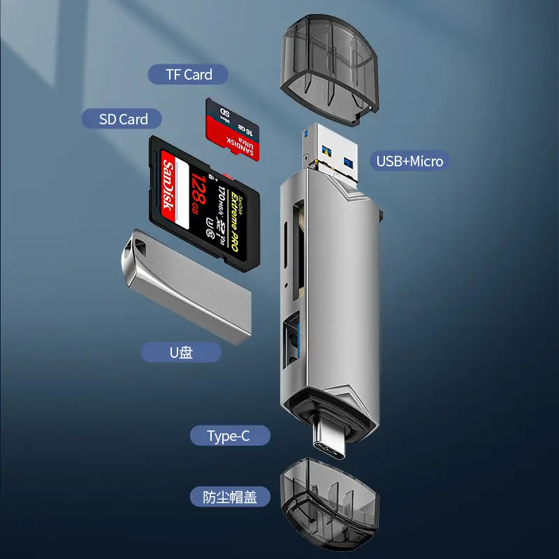 Factory USB3.0 OTG Card Reader with SD/TF/U Disk - Image 6