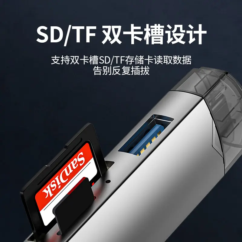 Factory USB3.0 OTG Card Reader with SD/TF/U Disk - Image 7
