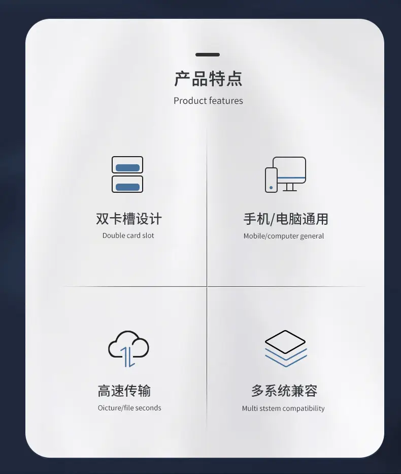 Factory USB3.0 OTG Card Reader with SD/TF/U Disk — feature 2