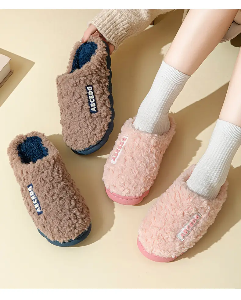 Plush Cotton Slippers for Women, Winter Warm Indoor Home Slippers for Couples, Postpartum Slippers, Non-Slip Thickened Men's Slippers Wholesale — feature 15