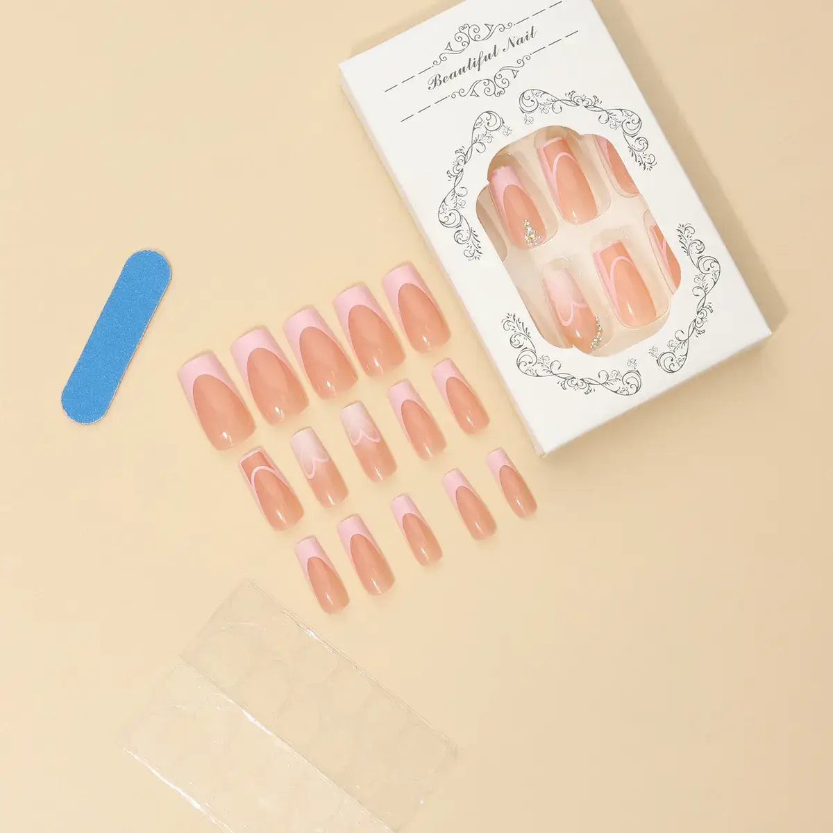 Nude Cross-border Fake Nails Long Nail Patch - Image 2