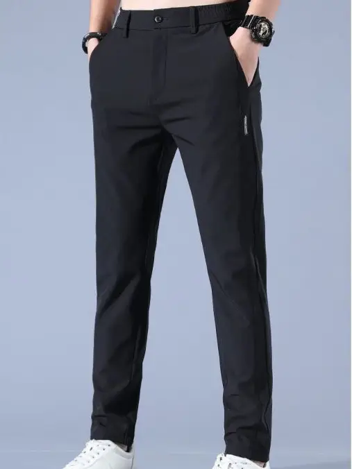 Men's Grey Thin Ice Silk Casual Pants Quick-Drying - Image 8