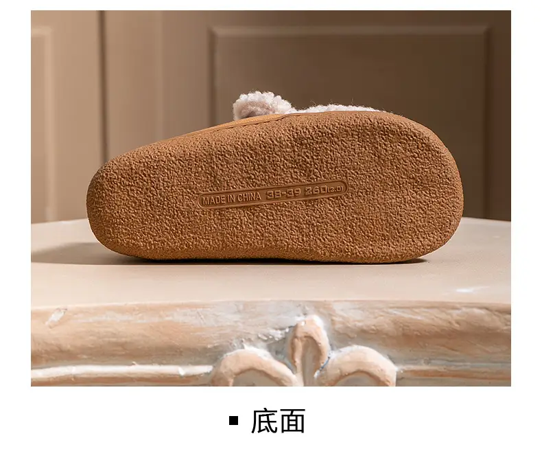 Lightweight autumn and winter warm plush soft comfortable bag with cotton slippers lovers all-match home indoor moon shoes — feature 27