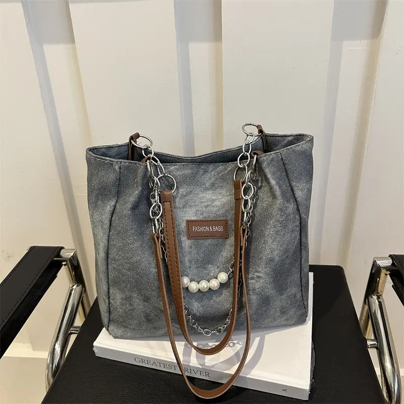 Women's Distressed Leather Shoulder Bag Large Capacity 2024 - Image 4
