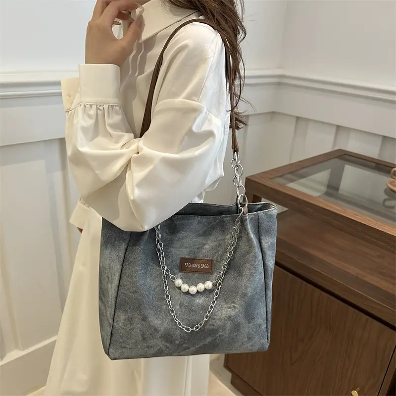 Women's Distressed Leather Shoulder Bag Large Capacity 2024 - Image 6