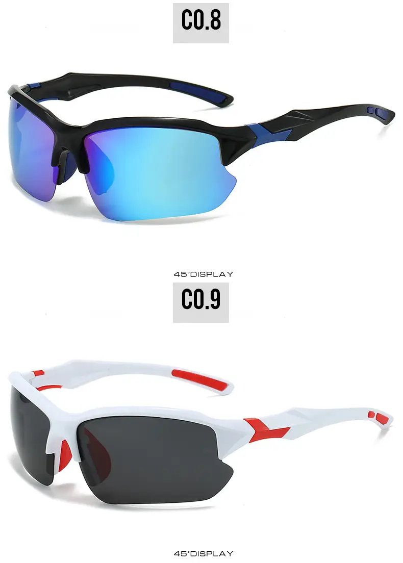 Men's Polarized Sunglasses White Red Lightweight Riding Running Fishing — feature 13
