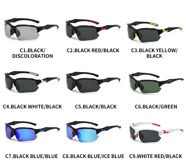 Men's Polarized Sunglasses White Red Lightweight Riding Running Fishing — feature 8