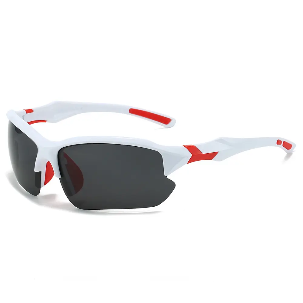 Men's Polarized Sunglasses White Red Lightweight Riding Running Fishing