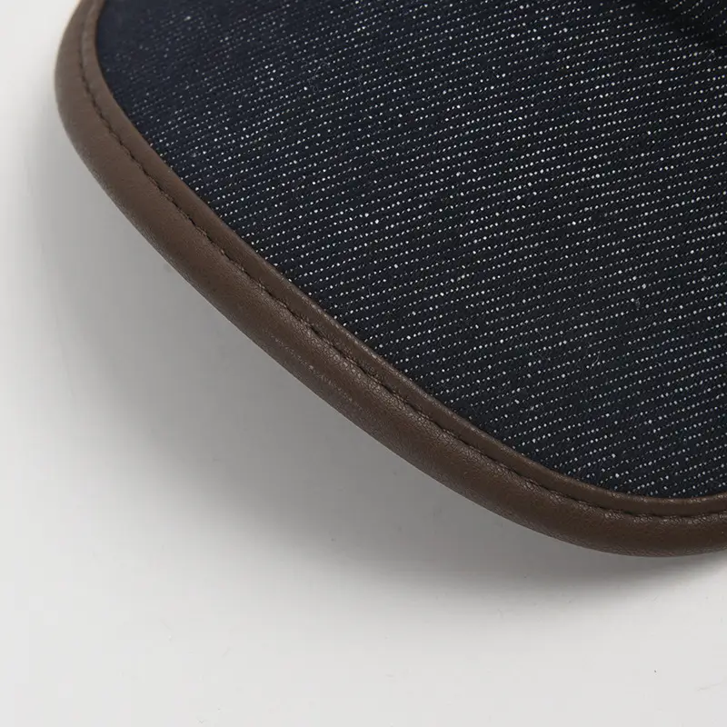 Dark Blue Leather Baseball Cap for Men Women Autumn Winter - Image 5