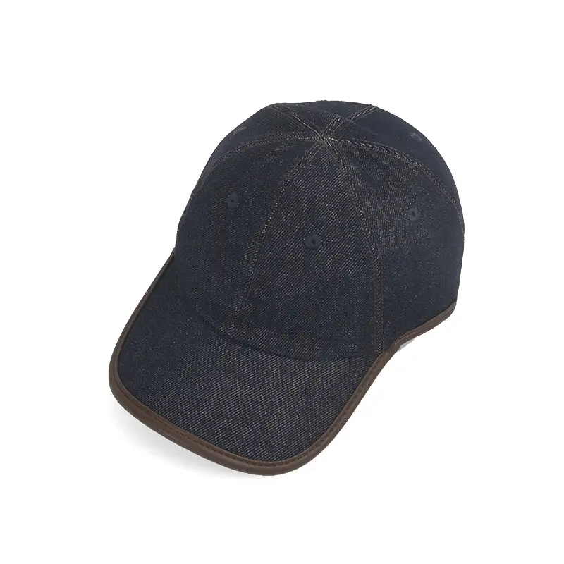 Dark Blue Leather Baseball Cap for Men Women Autumn Winter - Image 6