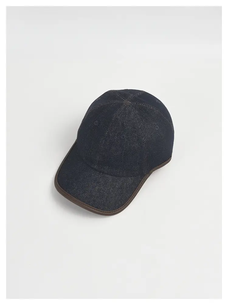 Dark Blue Leather Baseball Cap for Men Women Autumn Winter — feature 2