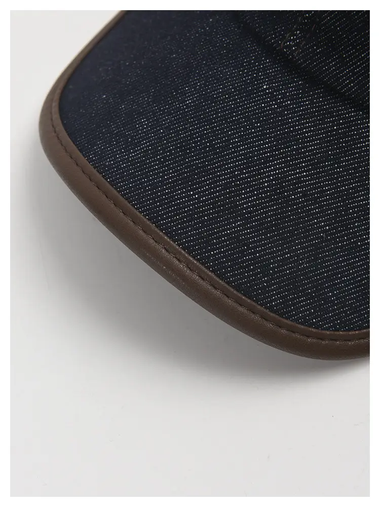 Dark Blue Leather Baseball Cap for Men Women Autumn Winter — feature 8