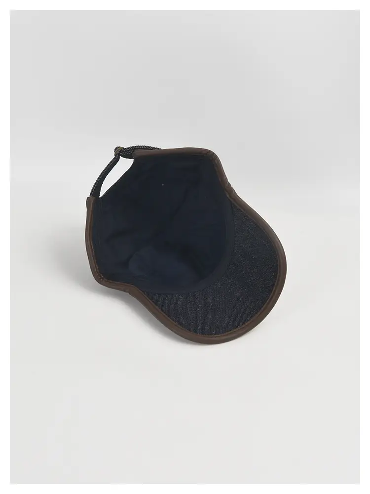 Dark Blue Leather Baseball Cap for Men Women Autumn Winter — feature 9