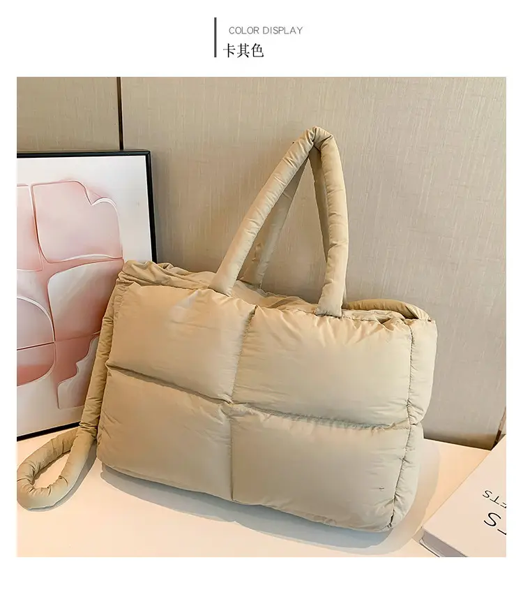 Women Cotton Padded Shoulder Bag Large Capacity 2024 — feature 14