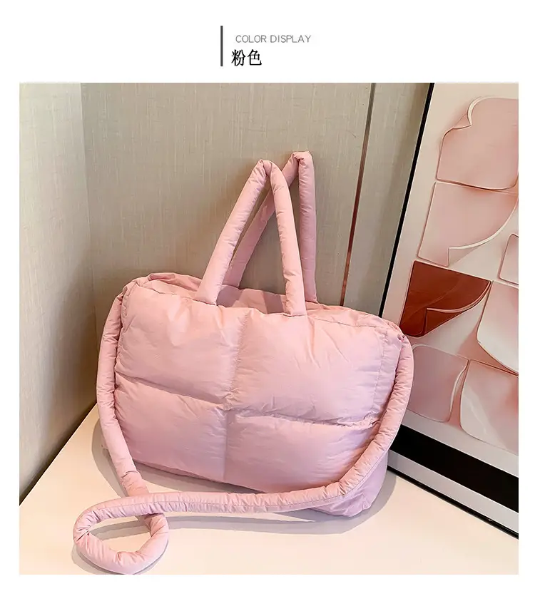 Women Cotton Padded Shoulder Bag Large Capacity 2024 — feature 15