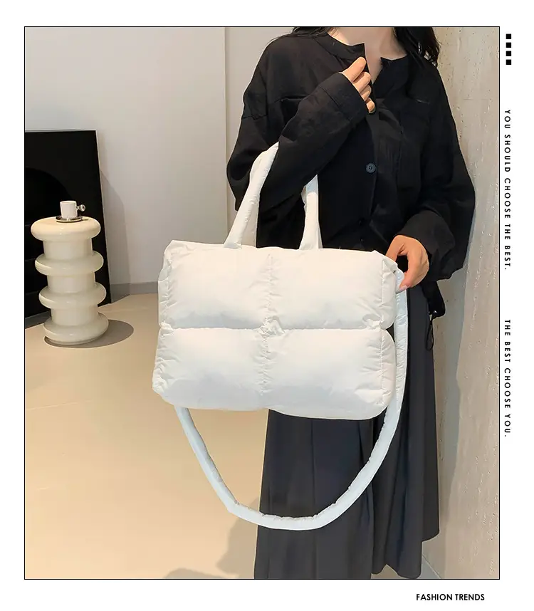 Women Cotton Padded Shoulder Bag Large Capacity 2024 — feature 2