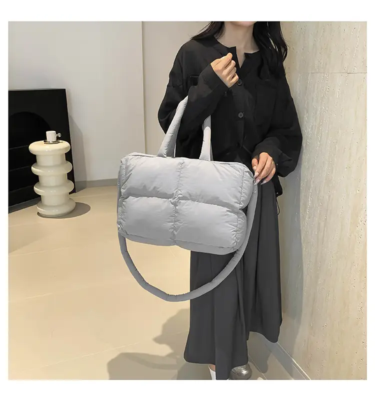 Women Cotton Padded Shoulder Bag Large Capacity 2024 — feature 20