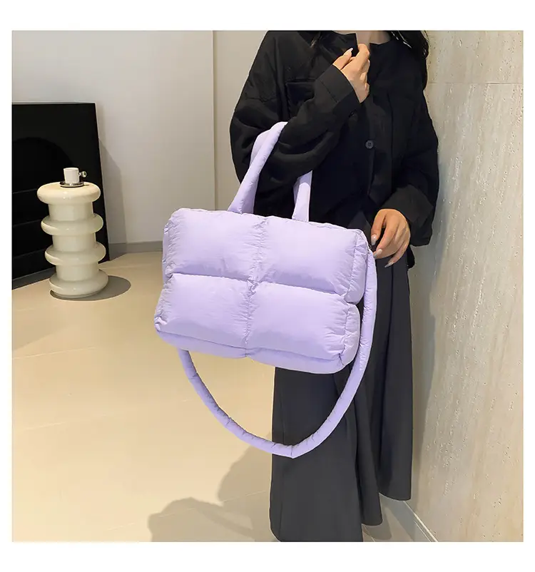 Women Cotton Padded Shoulder Bag Large Capacity 2024 — feature 26