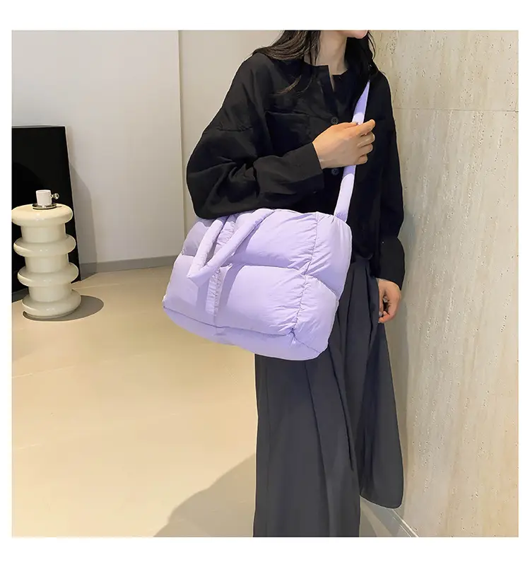 Women Cotton Padded Shoulder Bag Large Capacity 2024 — feature 27