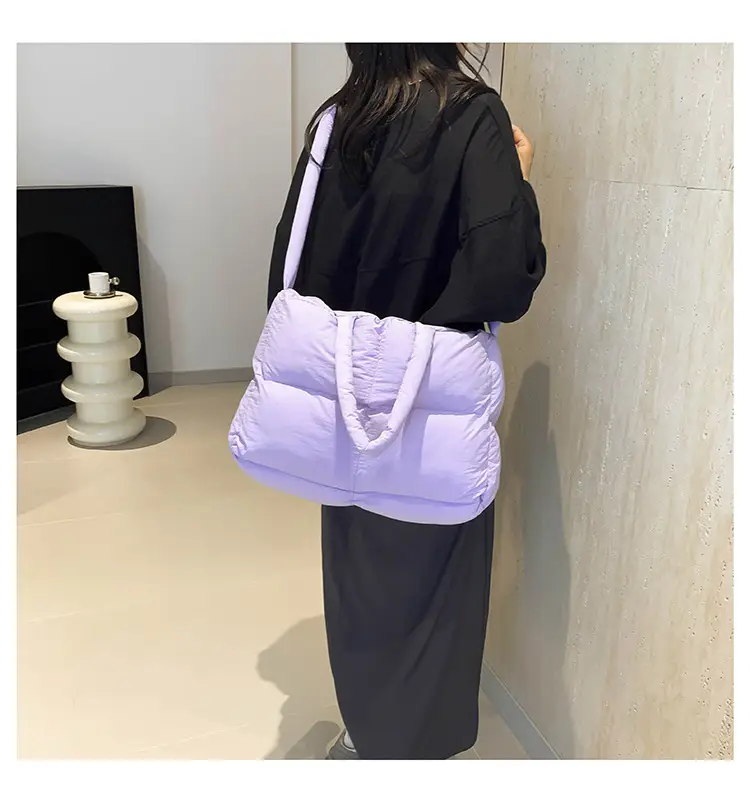 Women Cotton Padded Shoulder Bag Large Capacity 2024 — feature 28