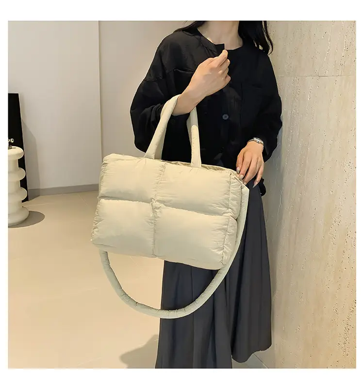 Women Cotton Padded Shoulder Bag Large Capacity 2024 — feature 29