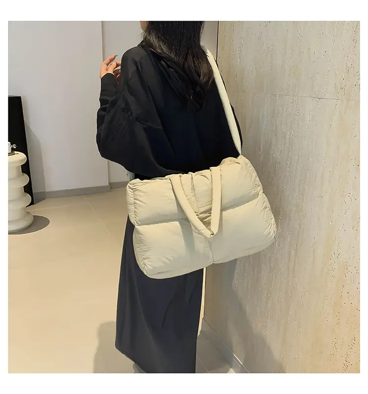 Women Cotton Padded Shoulder Bag Large Capacity 2024 — feature 31