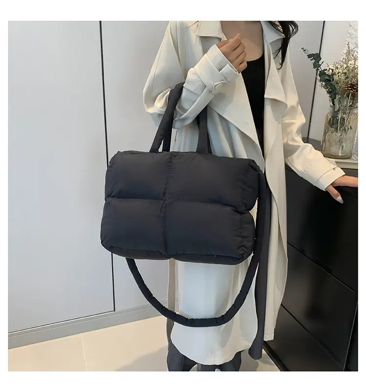 Women Cotton Padded Shoulder Bag Large Capacity 2024 — feature 32