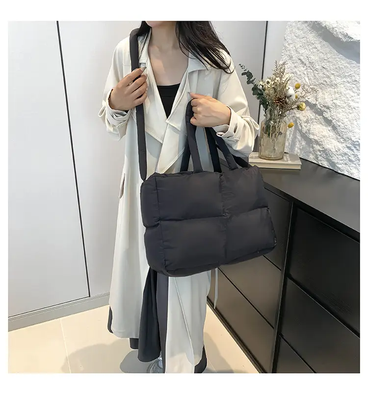 Women Cotton Padded Shoulder Bag Large Capacity 2024 — feature 34