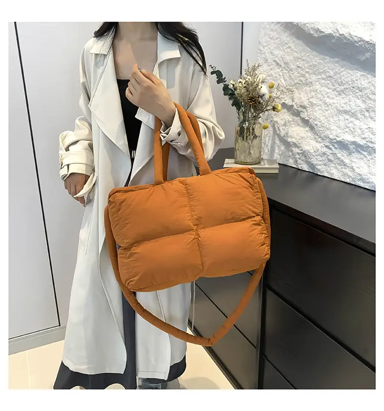 Women Cotton Padded Shoulder Bag Large Capacity 2024 — feature 35