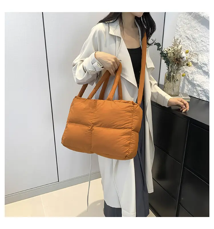 Women Cotton Padded Shoulder Bag Large Capacity 2024 — feature 37