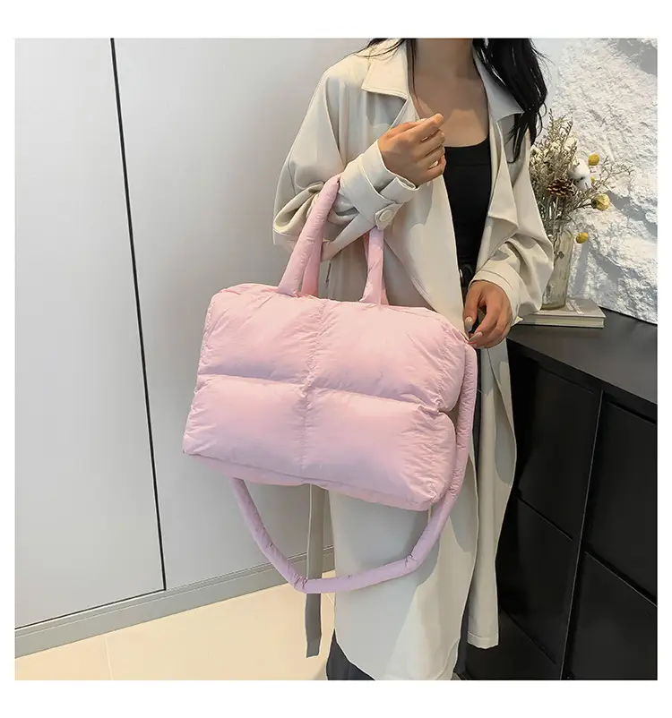 Women Cotton Padded Shoulder Bag Large Capacity 2024 — feature 38