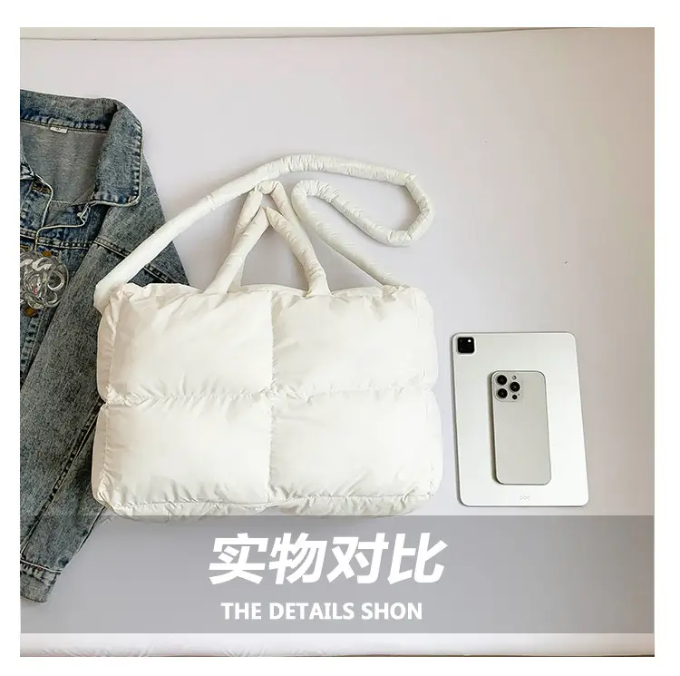 Women Cotton Padded Shoulder Bag Large Capacity 2024 — feature 7
