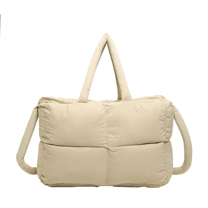 Women Cotton Padded Shoulder Bag Large Capacity 2024