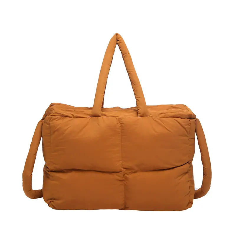 Women Cotton Padded Shoulder Bag Large Capacity 2024