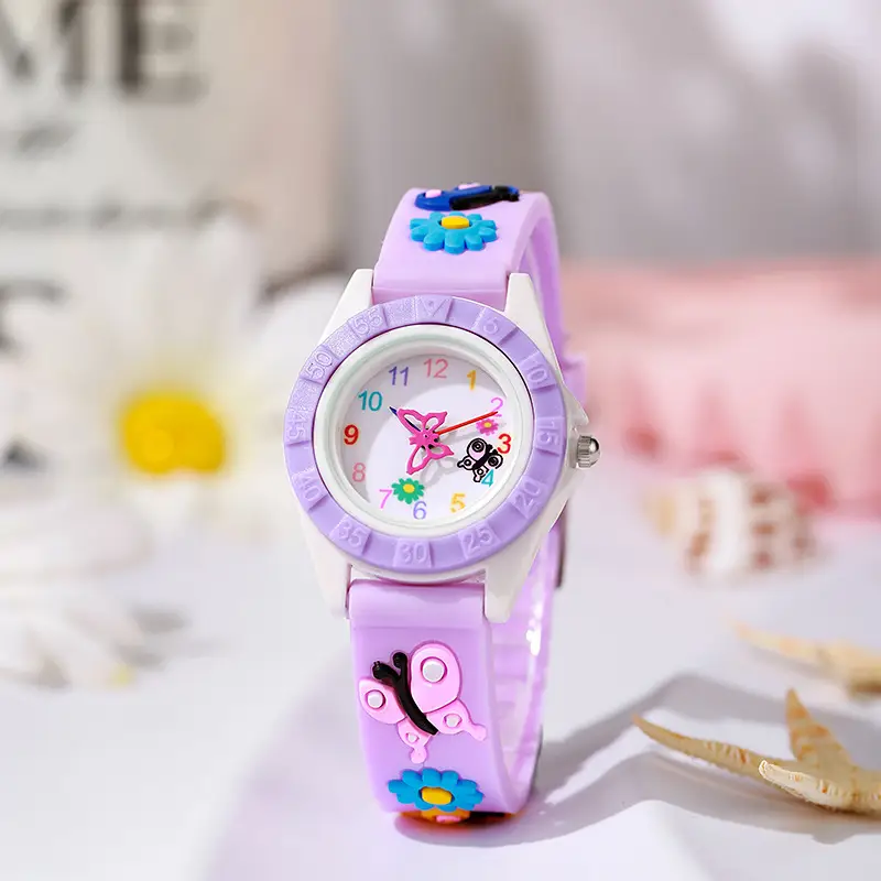 Pink Butterfly Student Girl's Quartz Watch — feature 3