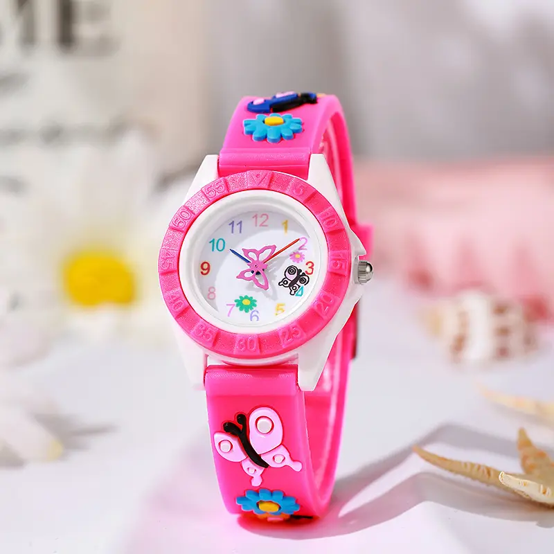 Pink Butterfly Student Girl's Quartz Watch — feature 4