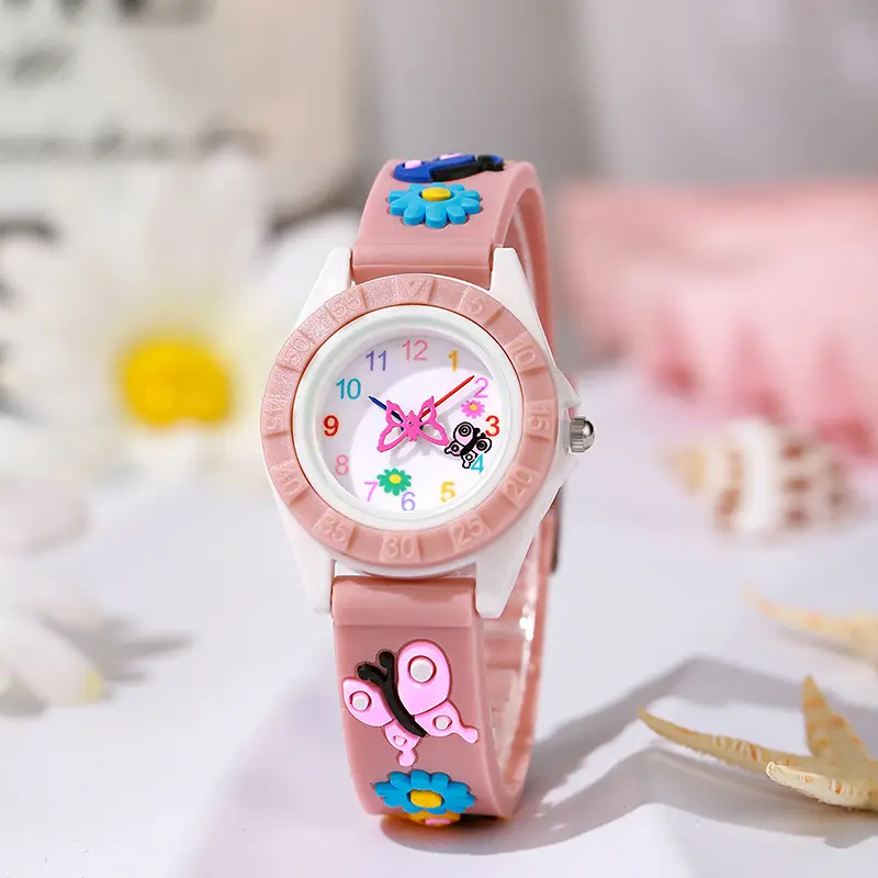 Pink Butterfly Student Girl's Quartz Watch — feature 5