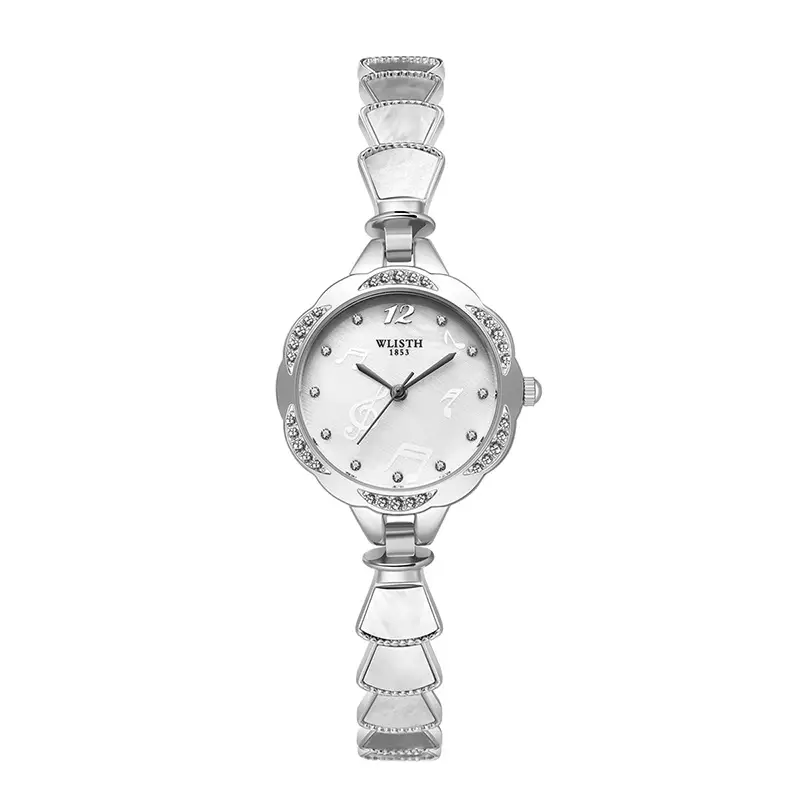 Women's Pink Quartz Watch with Pearl Strap - Image 2