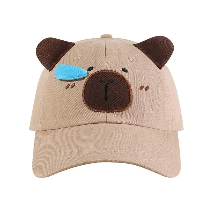 Cute Bear Cap with 3D Nose for Girls Boys