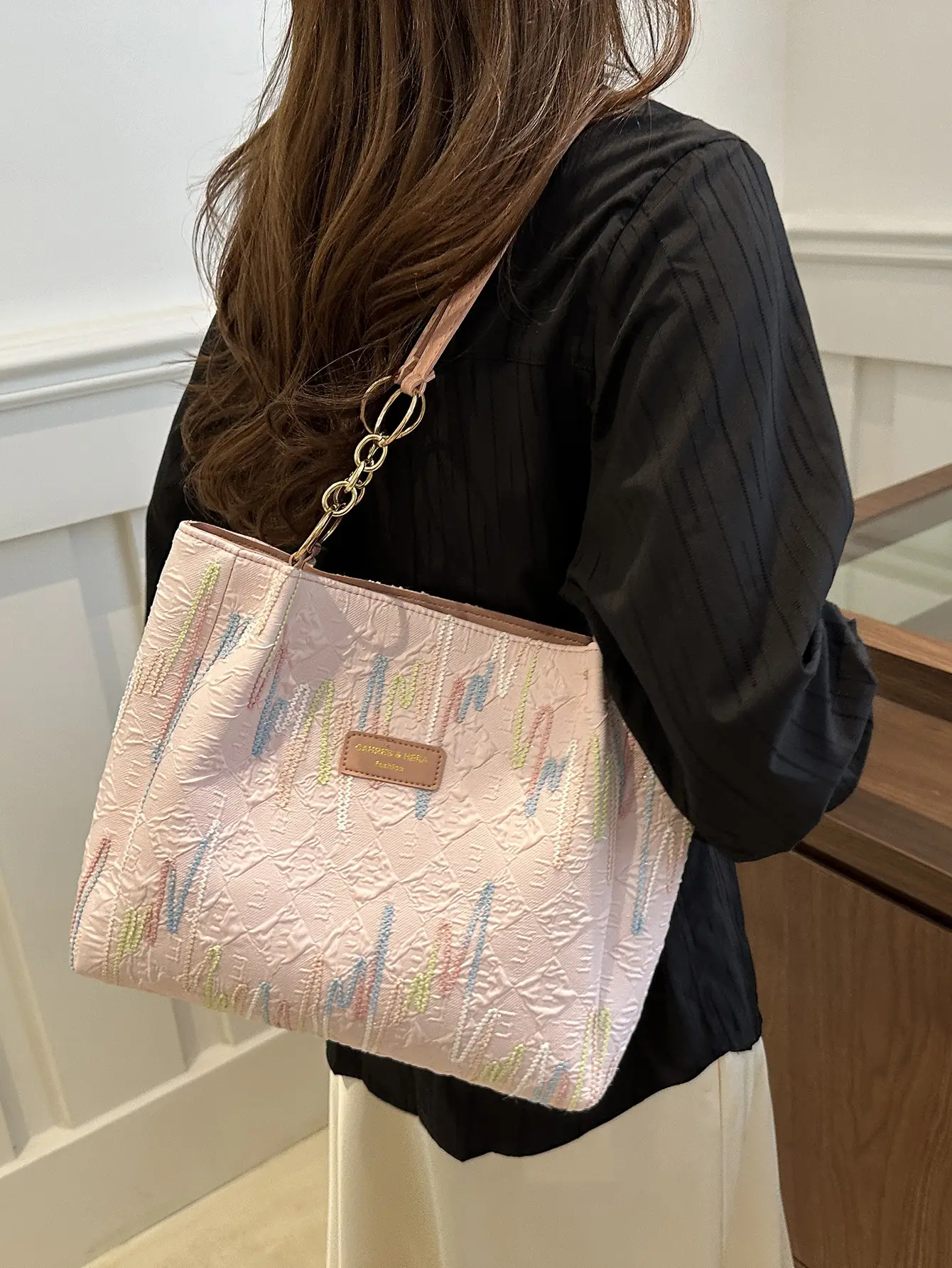 2024 Canvas Shoulder Bag for Women Summer Casual Large Capacity