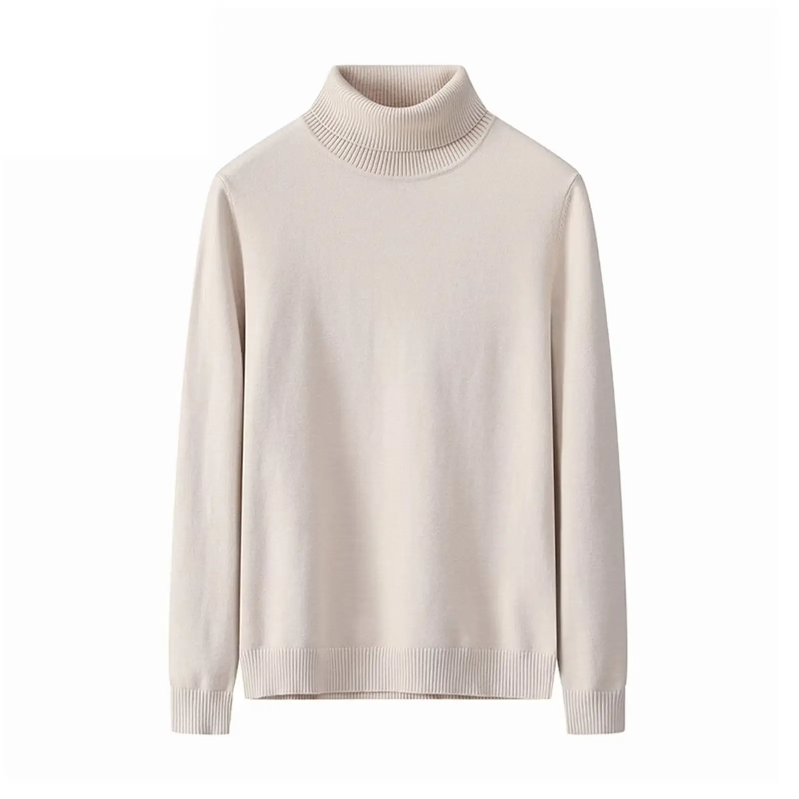 Men's 2024 Turtleneck Sweater White Korean Style - Image 8