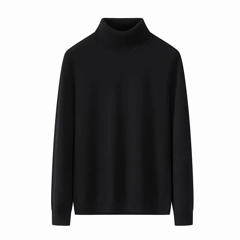 Men's 2024 Turtleneck Sweater White Korean Style - Image 2