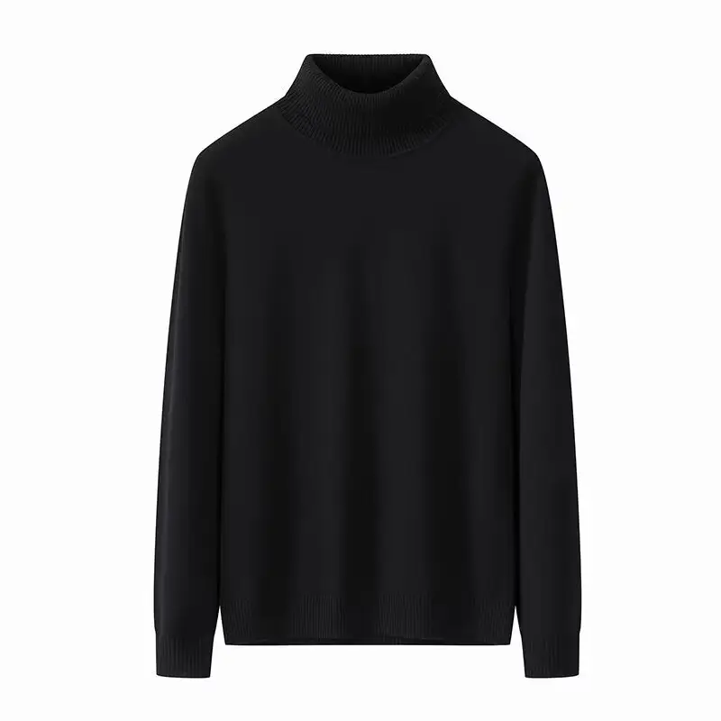 Men's 2024 Turtleneck Sweater White Korean Style — feature 1