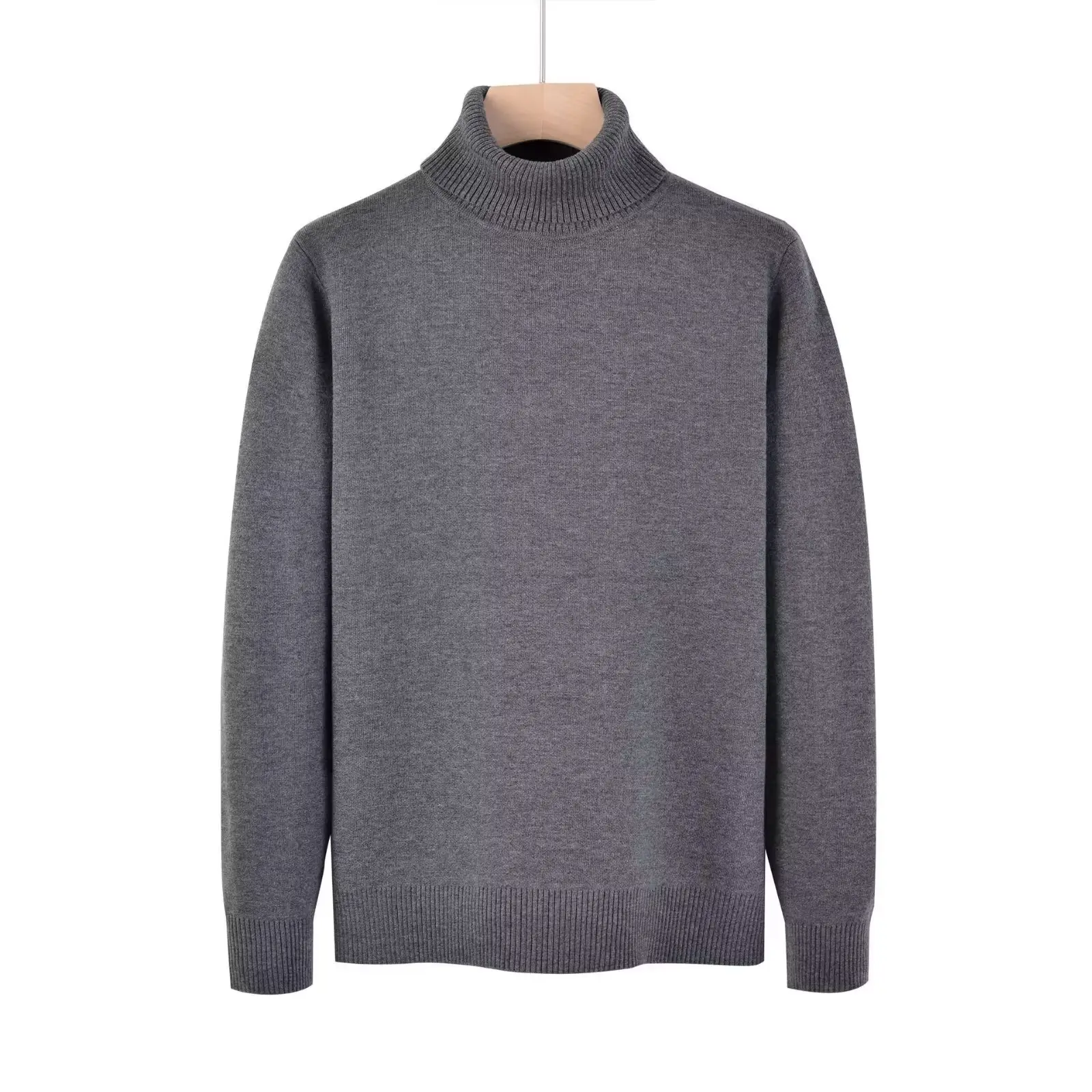 Men's 2024 Turtleneck Sweater White Korean Style — feature 12