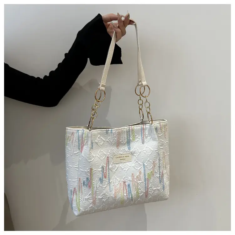 Black Canvas Striped Shoulder Bag for Women 2024 — feature 25