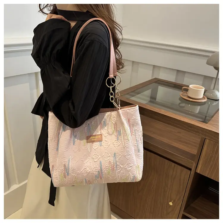 Black Canvas Striped Shoulder Bag for Women 2024 — feature 39