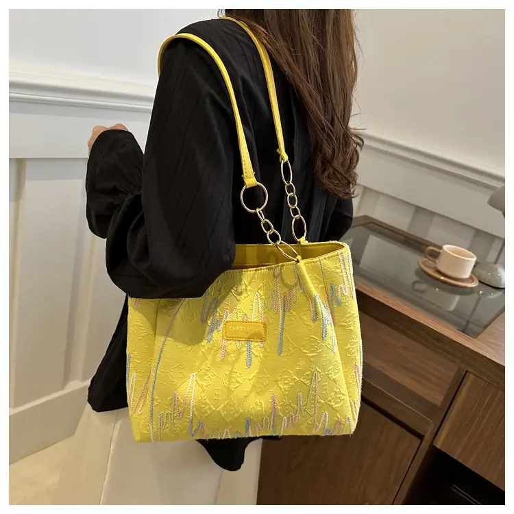Black Canvas Striped Shoulder Bag for Women 2024 — feature 44