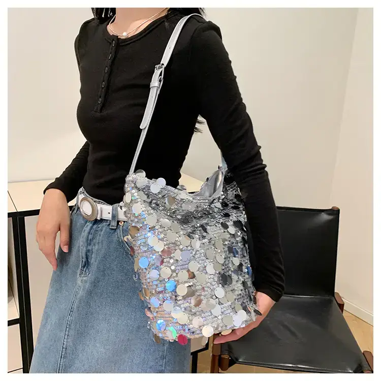 Sequins Embellished Women's Shoulder Bag Large Capacity — feature 8